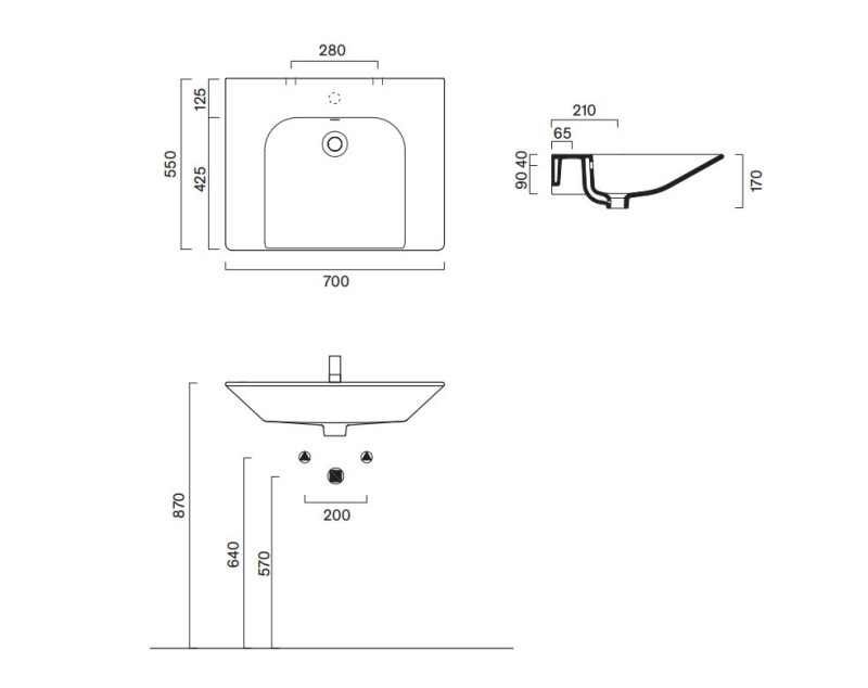 Catalano Comfort umywalka z otworem 70x55 biały połysk Cataglaze 0920701001