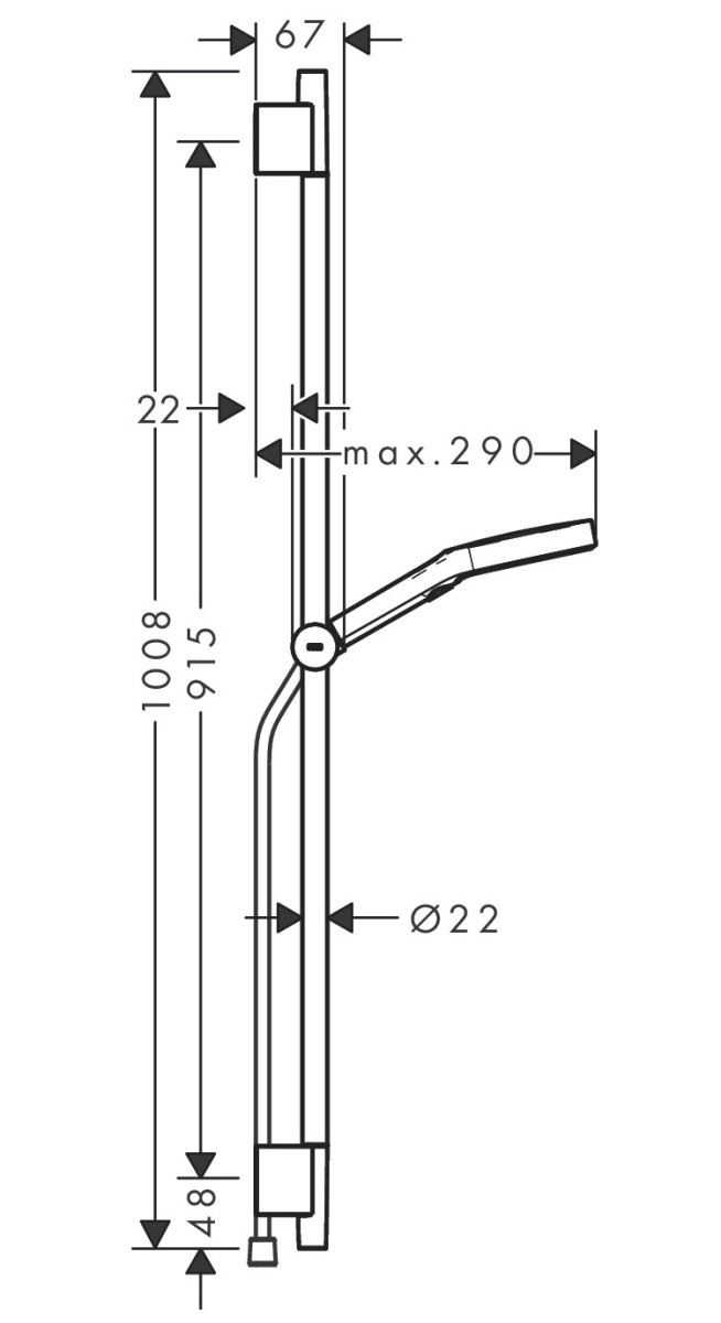 Hansgrohe Rainfinity zestaw prysznicowy 130 3jet EcoSmart z drążkiem S Puro 90 chrom połysk 28744000