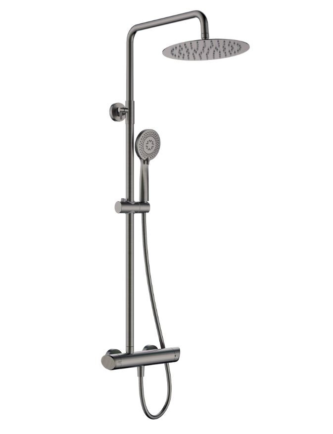 Deante Arnika zestaw prysznicowy z deszczownicą 25x25 titanium NACD1QK