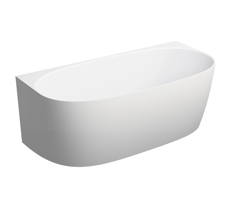 Omnires Marble+ Valencia wanna przyścienna 158x77 lany marmur biały mat VALENCIASWPBM