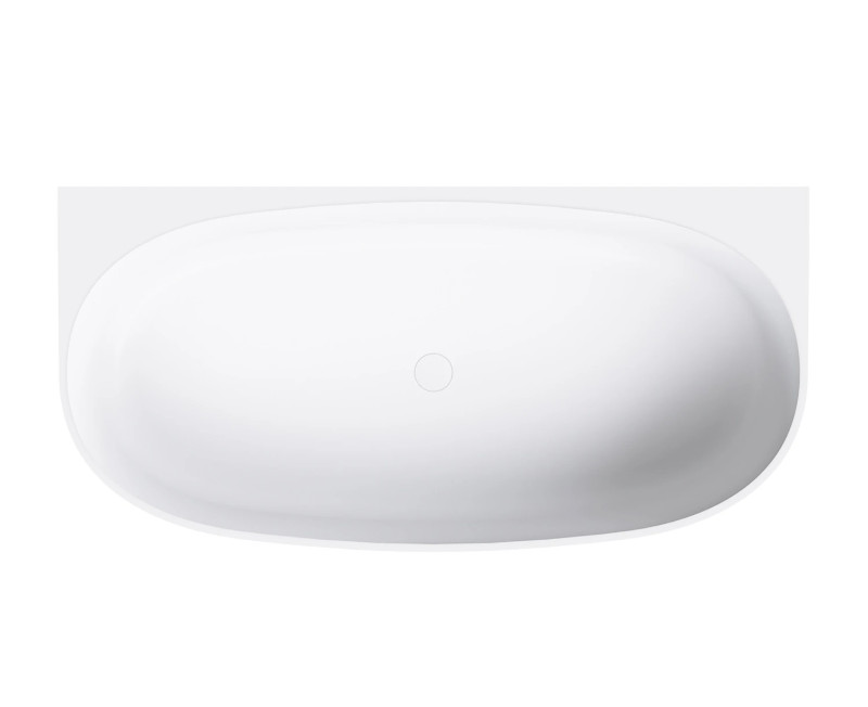 Omnires Marble+ Valencia wanna przyścienna 158x77 lany marmur biały mat VALENCIASWPBM