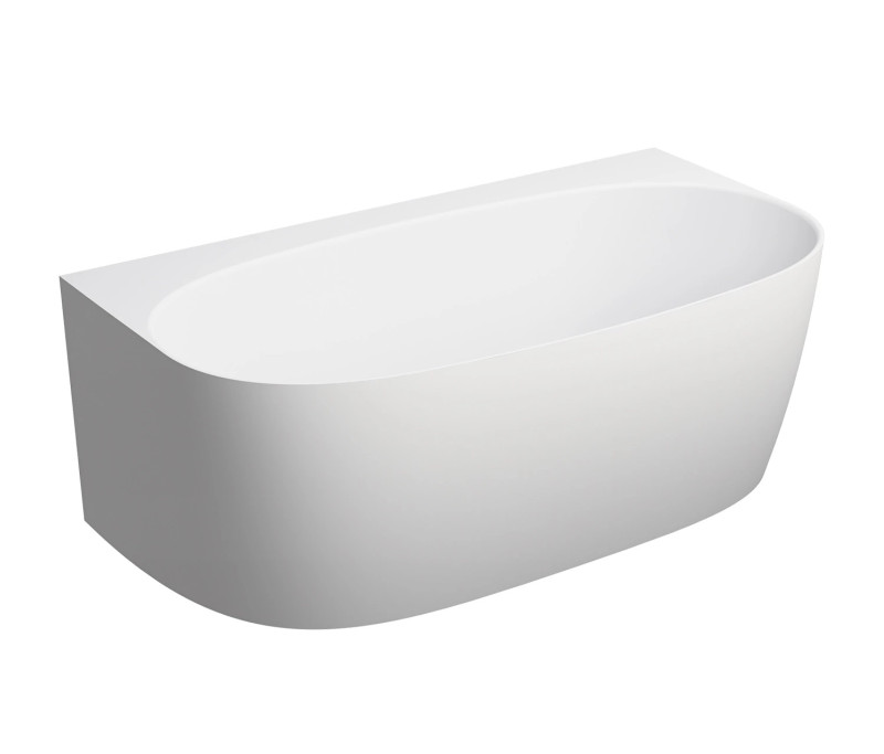 Omnires Marble+ Valencia wanna przyścienna 158x86 lany marmur biały matowy VALENCIAWPBM