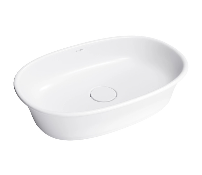 Omnires Marble+ Classica umywalka nablatowa 61x40 cm lany marmur biały mat CLASSICAUNBM