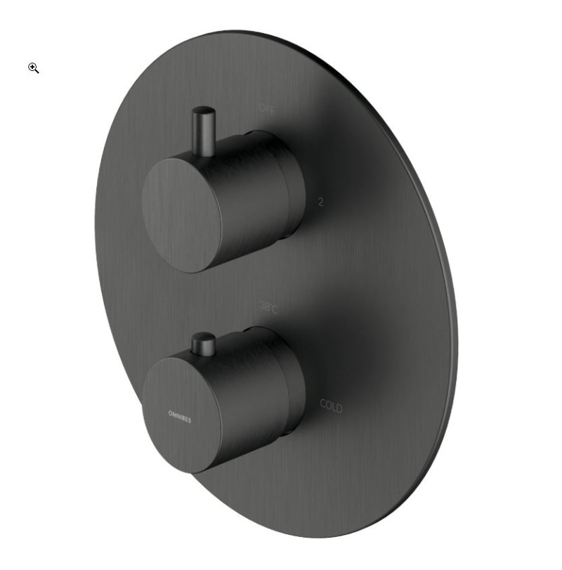 Omnires Y kompletny termostatyczny system prysznicowy podtynkowy grafit szczotkowany SYSYT05GR