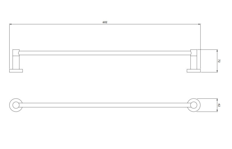 Omnires Modern Project reling wieszak na ręcznik 60 cm grafit szczotkowany MP60216GR