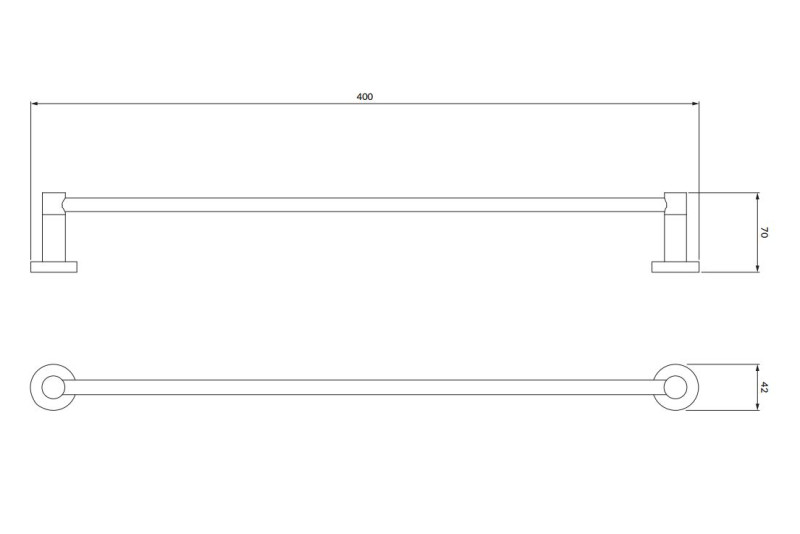 Omnires Modern Project reling wieszak na ręcznik 40 cm biały mat MP60214WM