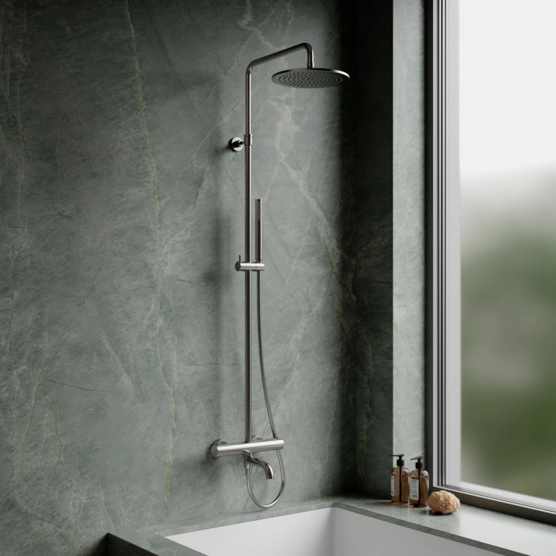 Omnires Y termostatyczny system wannowy natynkowy nikiel szczotkowany Y1234NI