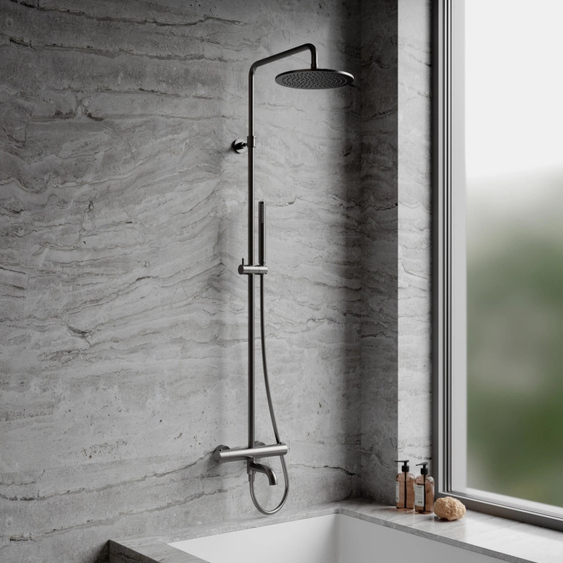 Omnires Y termostatyczny system wannowy natynkowy grafit szczotkowany Y1234GR