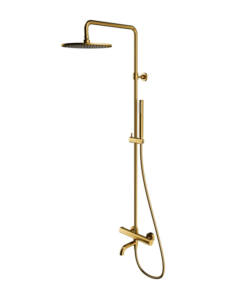 Omnires Y termostatyczny system wannowy natynkowy złoty szczotkowany Y1234GLB