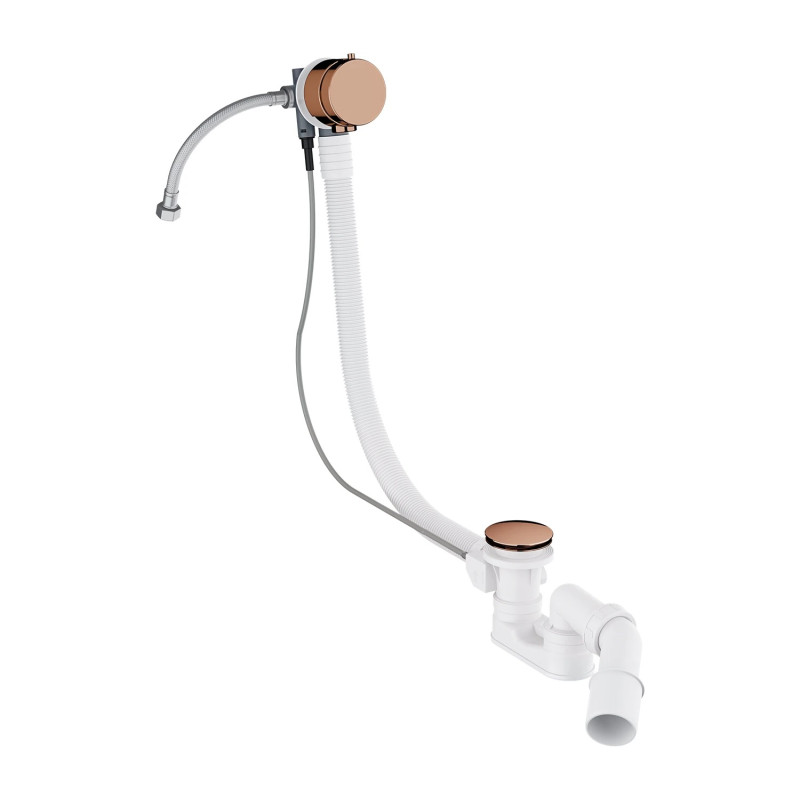 Omnires syfon wannowy z wlewem wody - napełnianie przez przelew miedź połysk TK132-PLUS-3.76+64-SCP