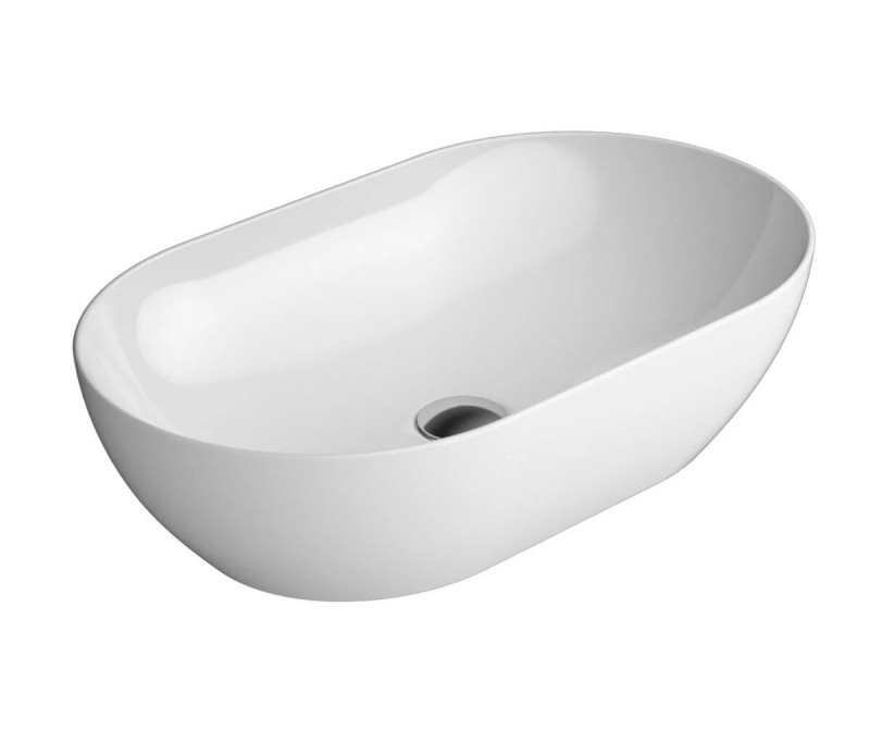 GSI Pura umywalka nablatowa 60x37 cm biały połysk extraglaze 883411