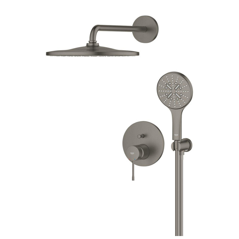 Grohe Essence zestaw podtynkowy z deszczownicą Mono 310 kompletny grafit szczotkowany brushed hard graphite 25287AL00