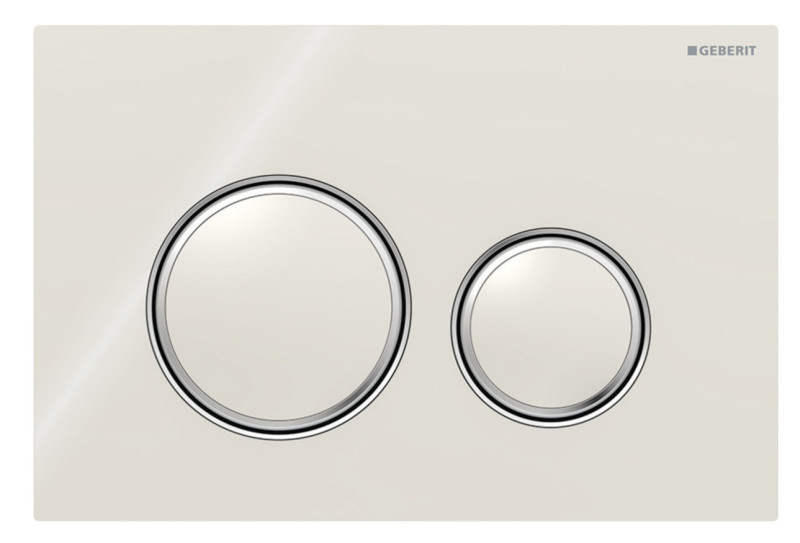 Geberit Sigma 50 przycisk okrągły do stelaża szary piaskowy/chrom 115.884.JL.1