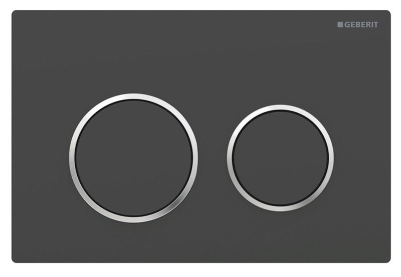 Geberit Omega 20 przycisk do stelaża czarny matowy / chrom błyszczący / czarny matowy 115.085.14.1