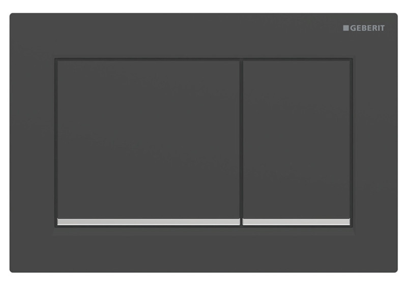 Geberit Omega 20 przycisk do stelaża prostokątny czarny matowy / chrom błyszczący / czarny matowy 115.080.14.1