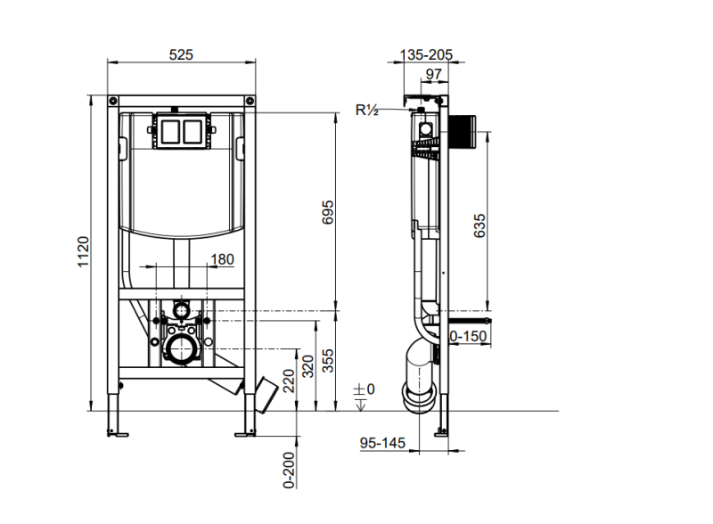 Villeroy&Boch ViConnect stelaż do WC 112cm 92246100 / 92242700