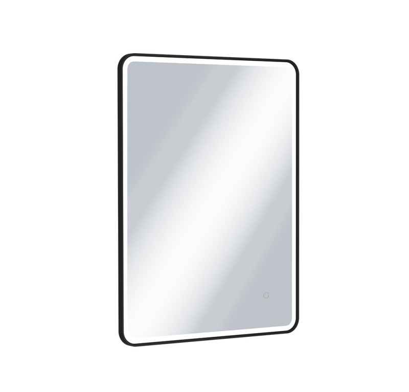 Excellent Corido lustro prostokątne LED w ramie aluminiowej 80x60 cm czarny mat DOEX.CO080.060.BL