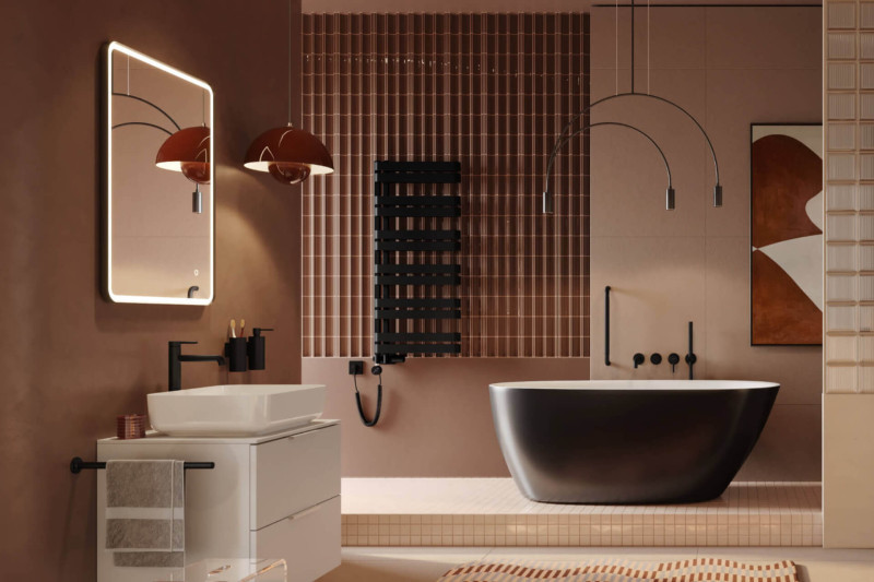 Excellent Corido lustro prostokątne LED w ramie aluminiowej 80x60 cm czarny mat DOEX.CO080.060.BL