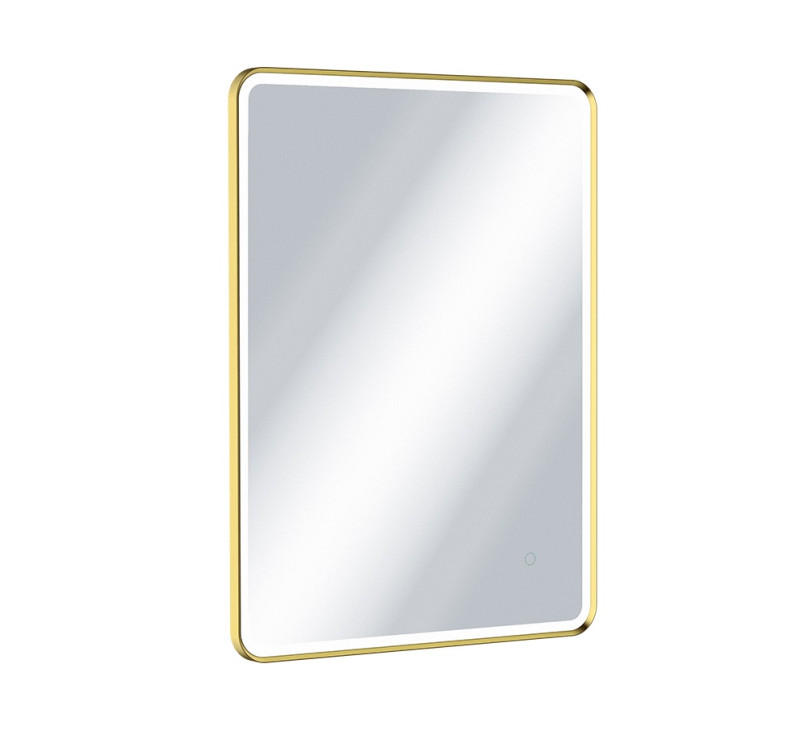 Excellent Corido lustro prostokątne LED w ramie aluminiowej 80x60 cm złoty połysk DOEX.CO080.060.GL