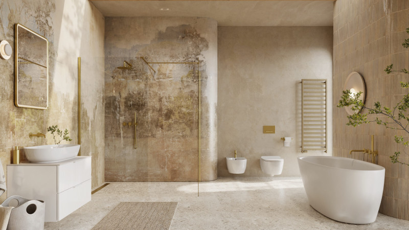 Excellent Corido lustro prostokątne LED w ramie aluminiowej 80x60 cm złoty połysk DOEX.CO080.060.GL