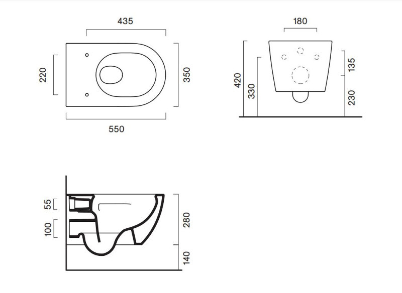 Catalano Sfera 55 Silentech muszla wisząca + deska wolnoopadajaca slim + mocowanie biały połysk Cataglaze 0511550001 + 0551200001 + 9056010000