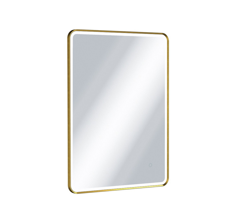 Excellent Corido lustro prostokątne LED w ramie aluminiowej 80x60 cm złoty szczotkowany DOEX.CO080.060.GB