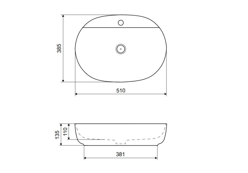 Excellent Jima umywalka nablatowa owalna 51x38 z otworem biały połysk CEAC.2002.510.WH