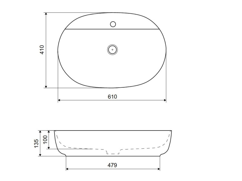Excellent Jima umywalka nablatowa owalna 61x41 z otworem biały połysk CEAC.2002.615.WH