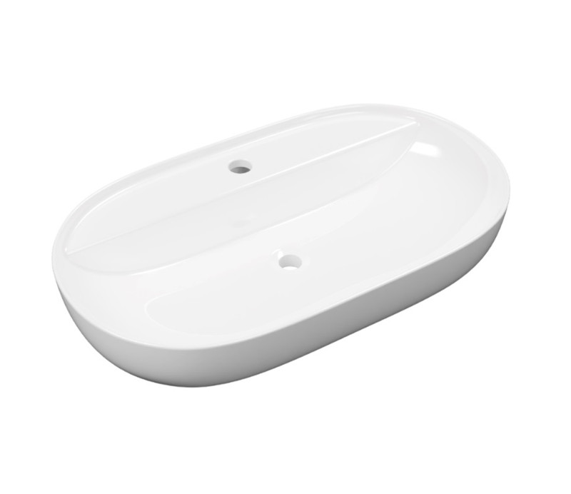 Excellent Jima umywalka nablatowa owalna 71x41 z otworem biały połysk CEAC.2002.710.WH