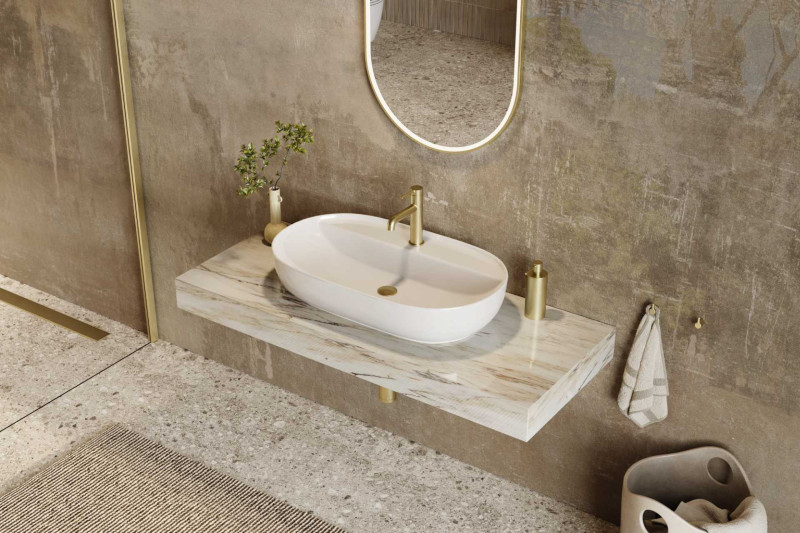 Excellent Jima umywalka nablatowa owalna 71x41 z otworem biały połysk CEAC.2002.710.WH