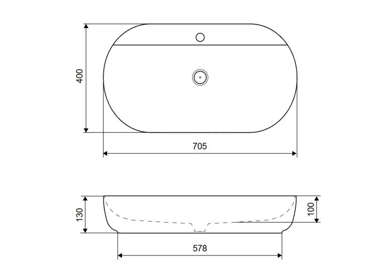 Excellent Jima umywalka nablatowa owalna 71x41 z otworem biały połysk CEAC.2002.710.WH