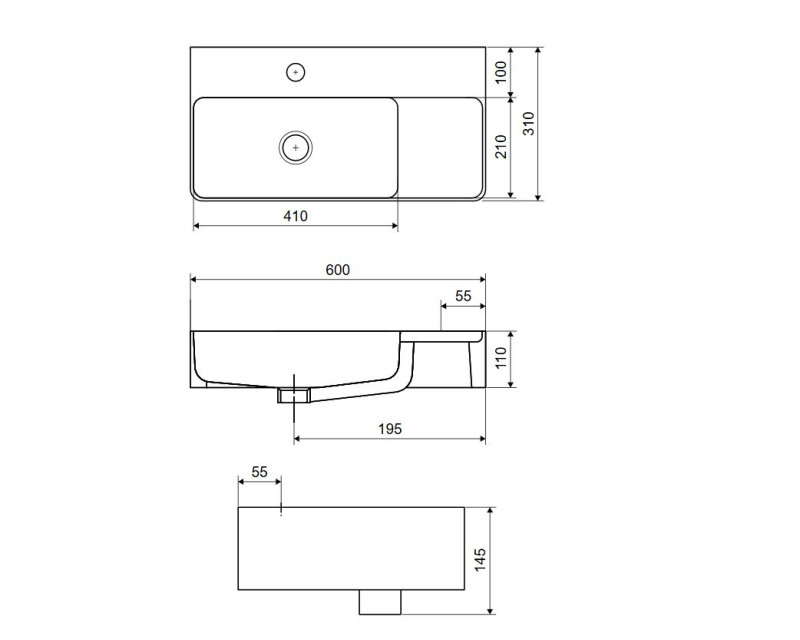 Excellent Ness umywalka wisząca/nablatowa 60x31 cm z otworem biały połysk CENL.3519.600.WH