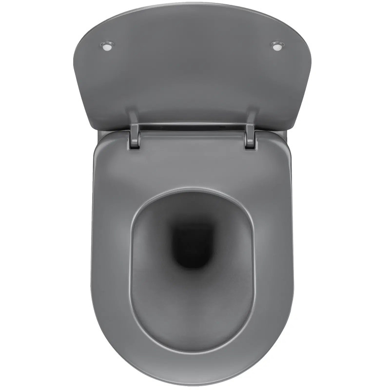 Deante Peonia Miska WC bezkołnierzowa z deską 51 x 36 cm antracyt CDEDDZPW