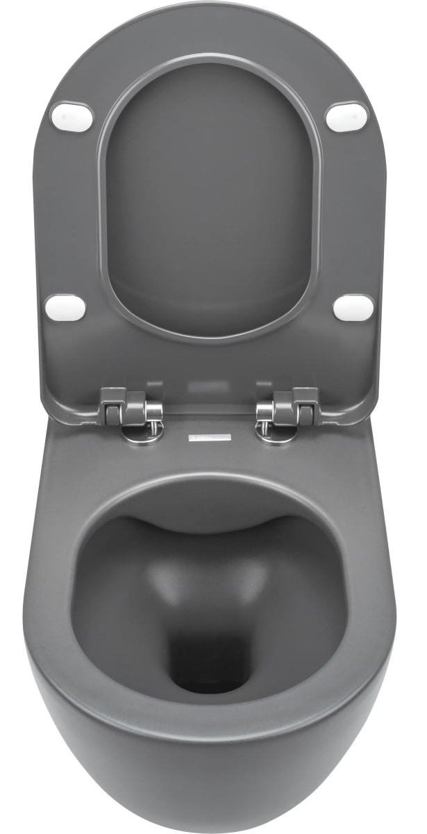 Deante Peonia Miska WC bezkołnierzowa z deską 51 x 36 cm antracyt CDEDDZPW