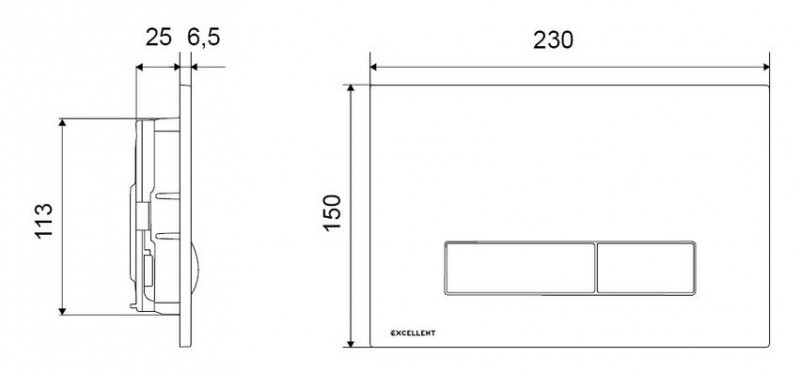 Excellent Aurro przycisk do stelaża wc Shiro 2.0 złoty szczotkowany INEX.AU230.150.GB