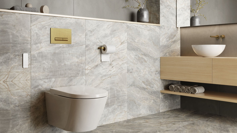 Excellent Aurro przycisk do stelaża wc Shiro 2.0 złoty szczotkowany INEX.AU230.150.GB