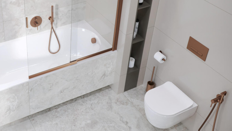 Excellent Aurro przycisk do stelaża wc Shiro 2.0 miedziany szczotkowany INEX.AU230.150.CB