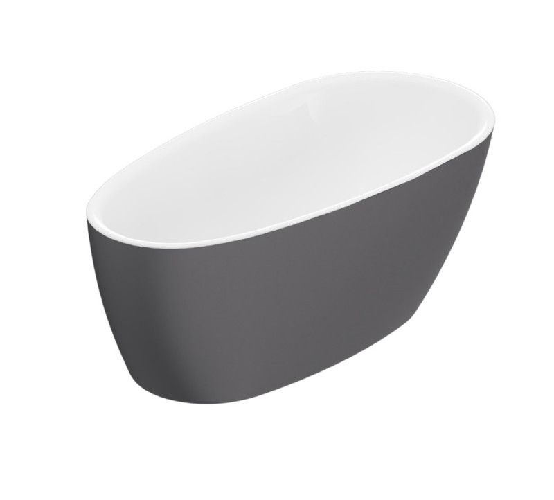 Excellent Olia 2.0 wanna wolnostojąca 160x75 akryl biały połysk/szary mat WAEX.OLI2.16WHGRM