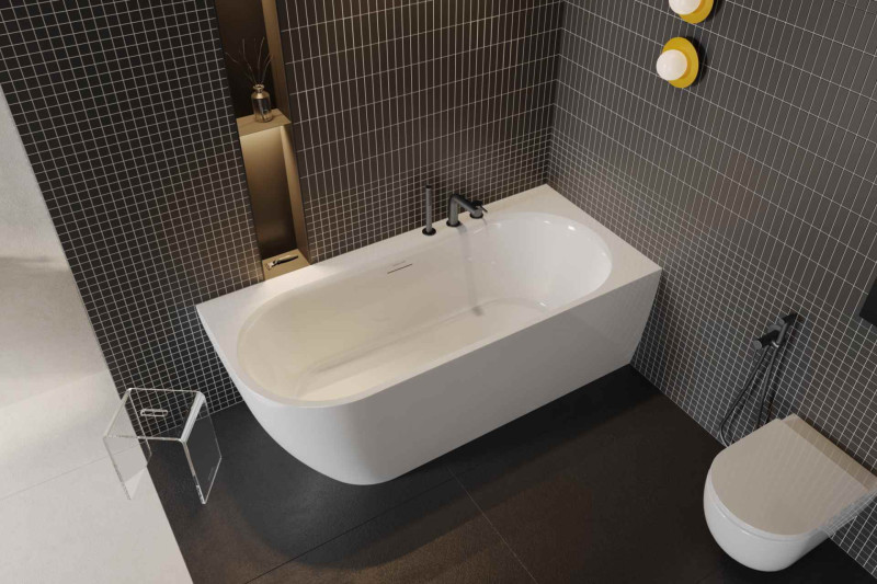 Excellent Oceana 2.0 wanna wolnostojąca narożna prawa akryl 165x75 biały połysk WAEX.OCE2.165NP.WH