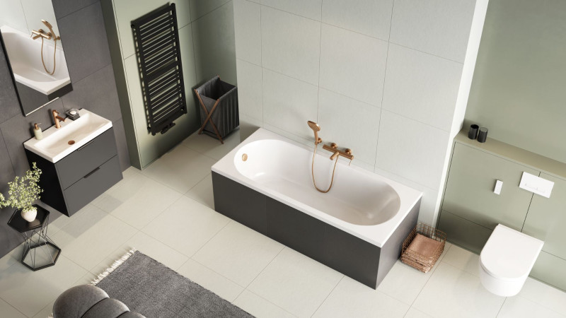 Excellent Oceana Slim Mono wanna prostokątna 170x75 z nogami biały połysk WAEX.OCM.170.75WHS