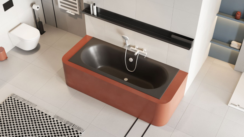 Excellent Oceana Slim wanna prostokątna 170x75 z nogami antracyt mat WAEX.OCE17ANMS