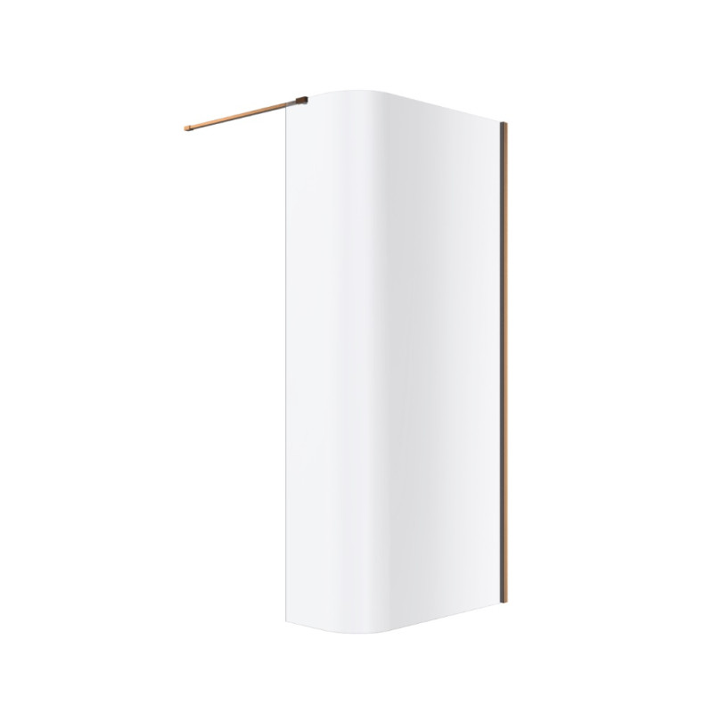 Excellent Vidoq kabina Walk-In ścianka gięta 93 cm miedziany szczotkowany przeźroczyste Clean Control KAEX.1507.930.LP.CB
