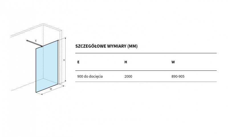 Excellent Vidoq kabina typu Walk-In 90 cm złoty szczotkowany przeźroczyste Clean Control KAEX.1506.900.LP.GB