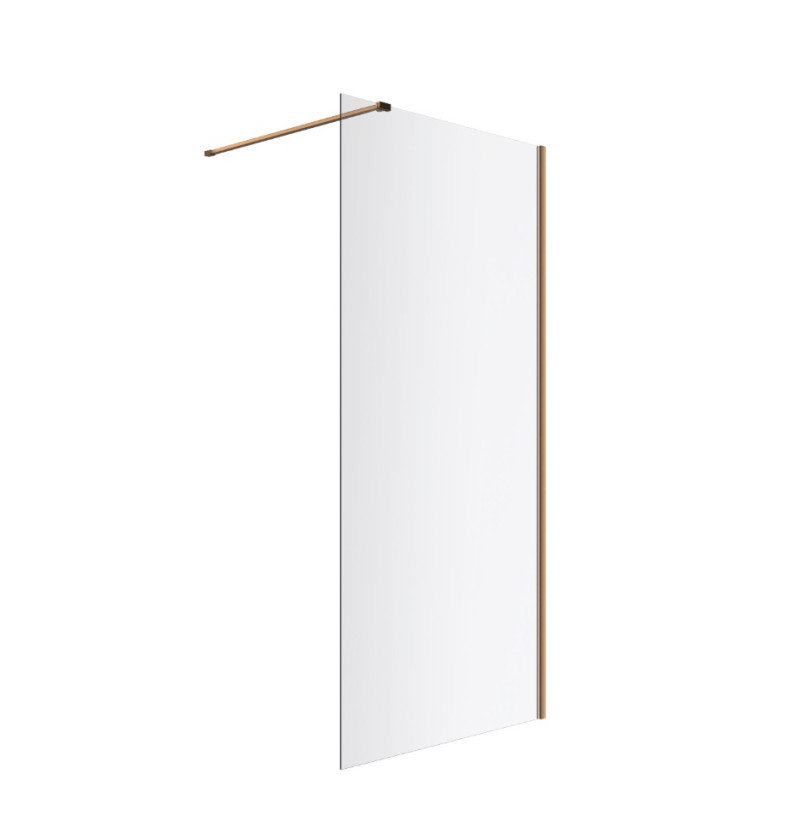 Excellent Vidoq kabina typu Walk-In 90 cm miedź szczotkowana przeźroczyste Clean Control KAEX.1506.900.LP.CB