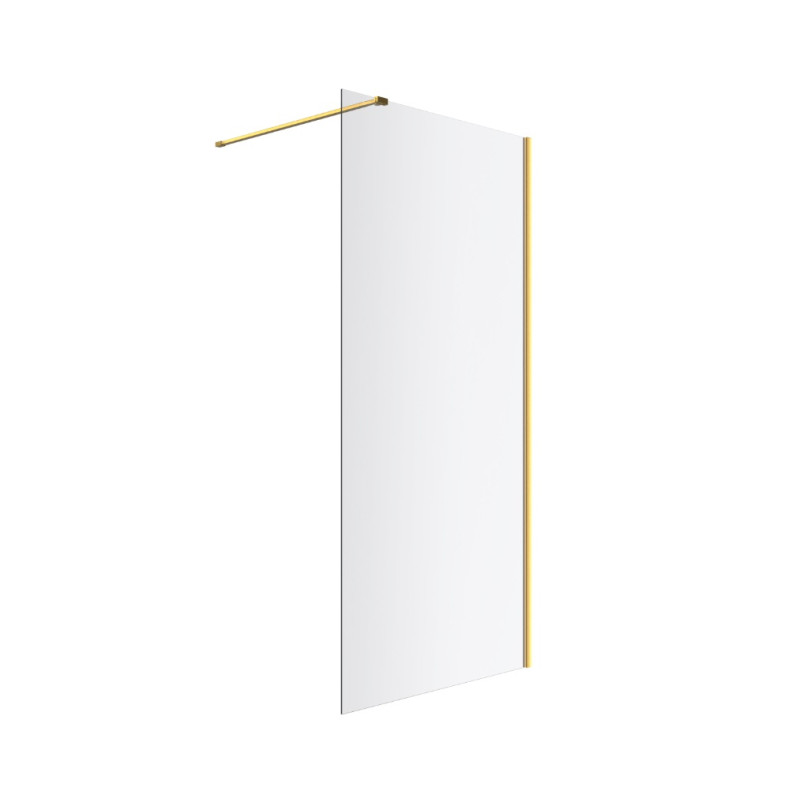 Excellent Vidoq kabina typu Walk-In 120 cm złoty szczotkowany przeźroczyste Clean Control KAEX.1506.1200.LP.GB