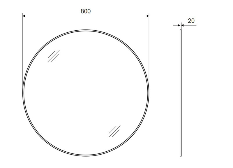 Excellent Virro lustro okrągłe 80x80 złoty szczotkowany DOEX.VI080.GB