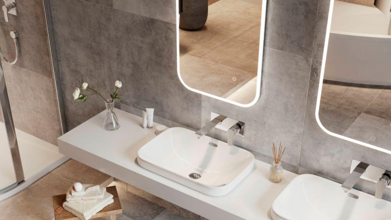 Excellent Lumiro lustro LED w ramie akrylowej prostokątne 100x70 DOEX.LU100.070.AC