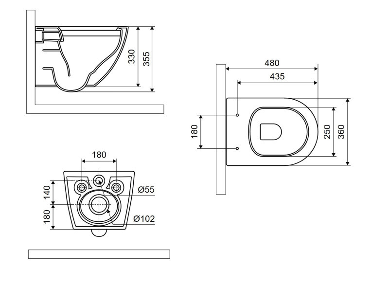 Excellent Luqa Spin 360 muszla WC wisząca + deska wolnoopadająca 48x36 biały matowy CEAC.6403.K.6405.480.WHM