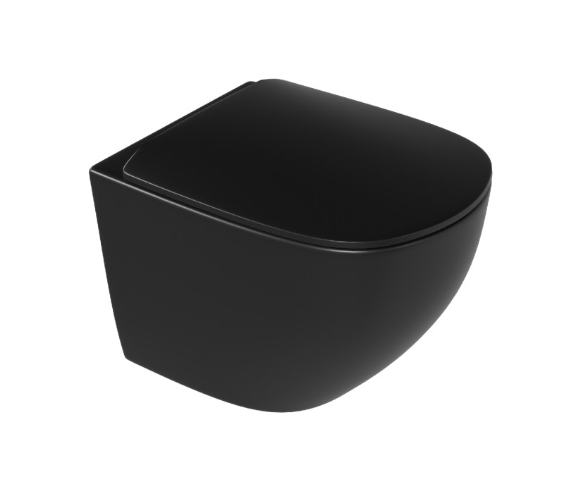 Excellent Luqa Spin 360 muszla WC wisząca + deska wolnoopadająca 48x36 czarny mat CEAC.6403.K.6405.480.BLM