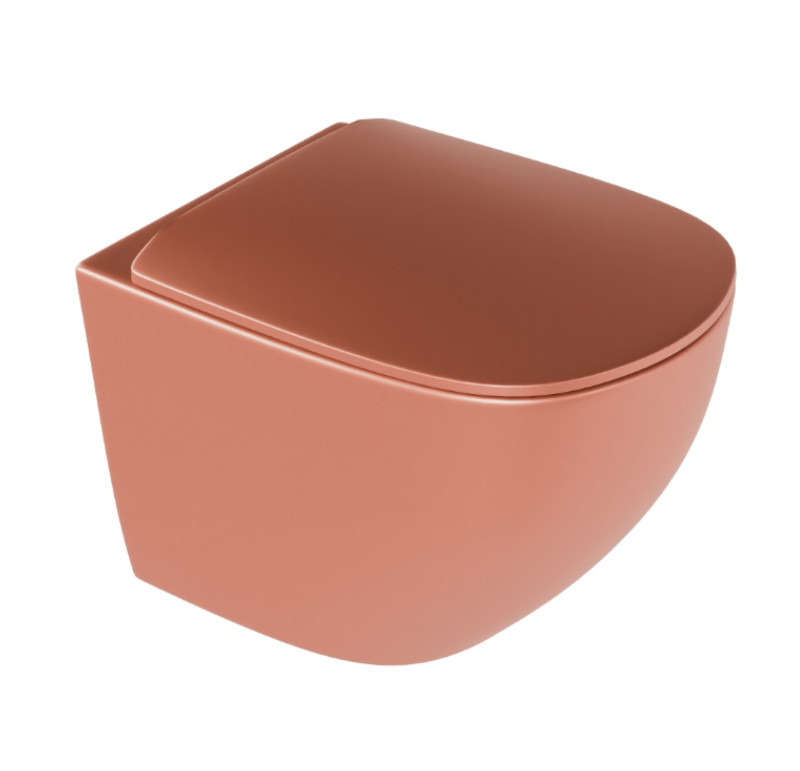 Excellent Luqa Spin 360 muszla WC wisząca + deska wolnoopadająca 48x36 terracotta mat CEAC.6403.K.6405.480.TEM